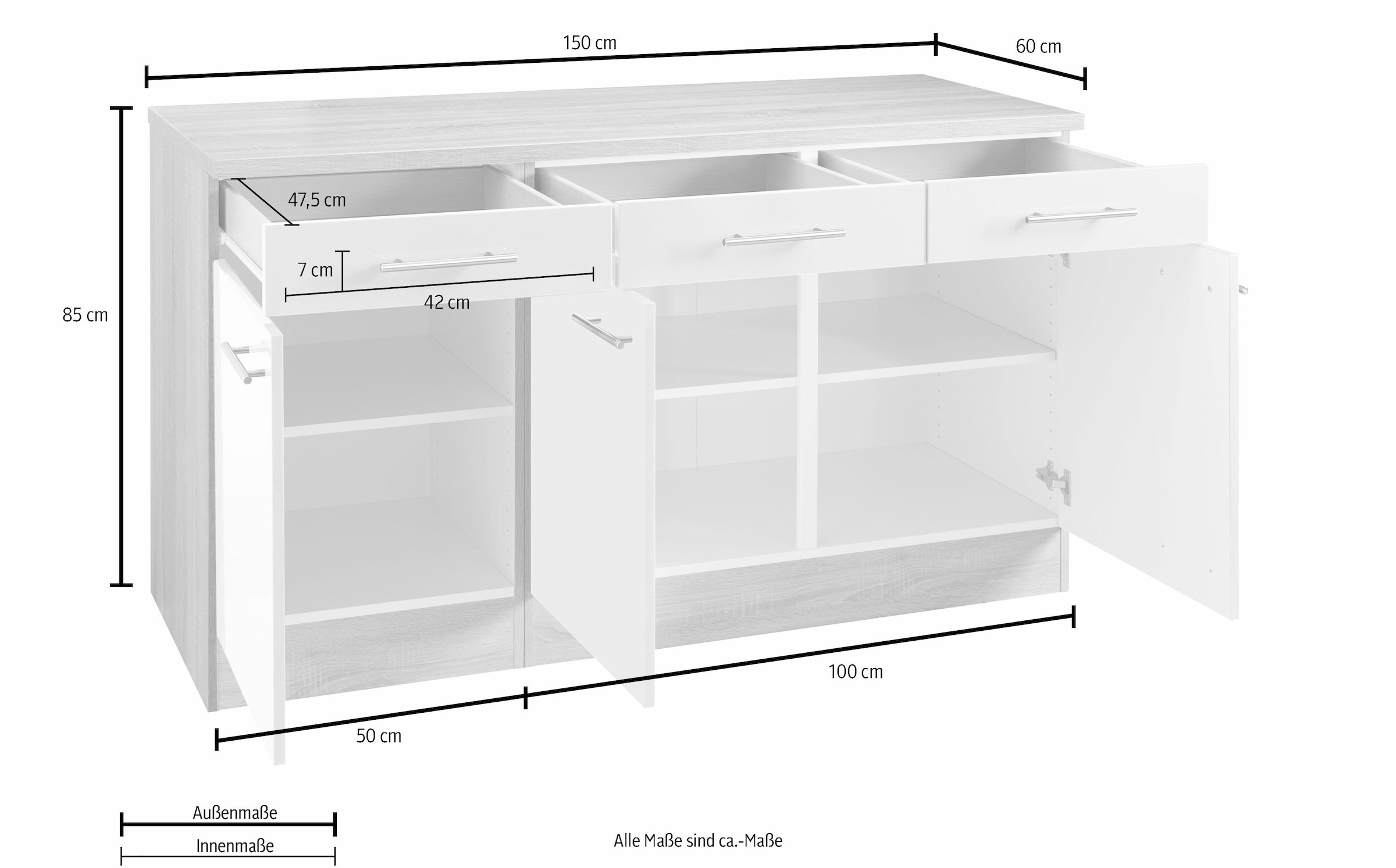 OPTIFIT Unterschrank »Kalmar«, Breite Stauraum 150 cm, bequem mit viel kaufen