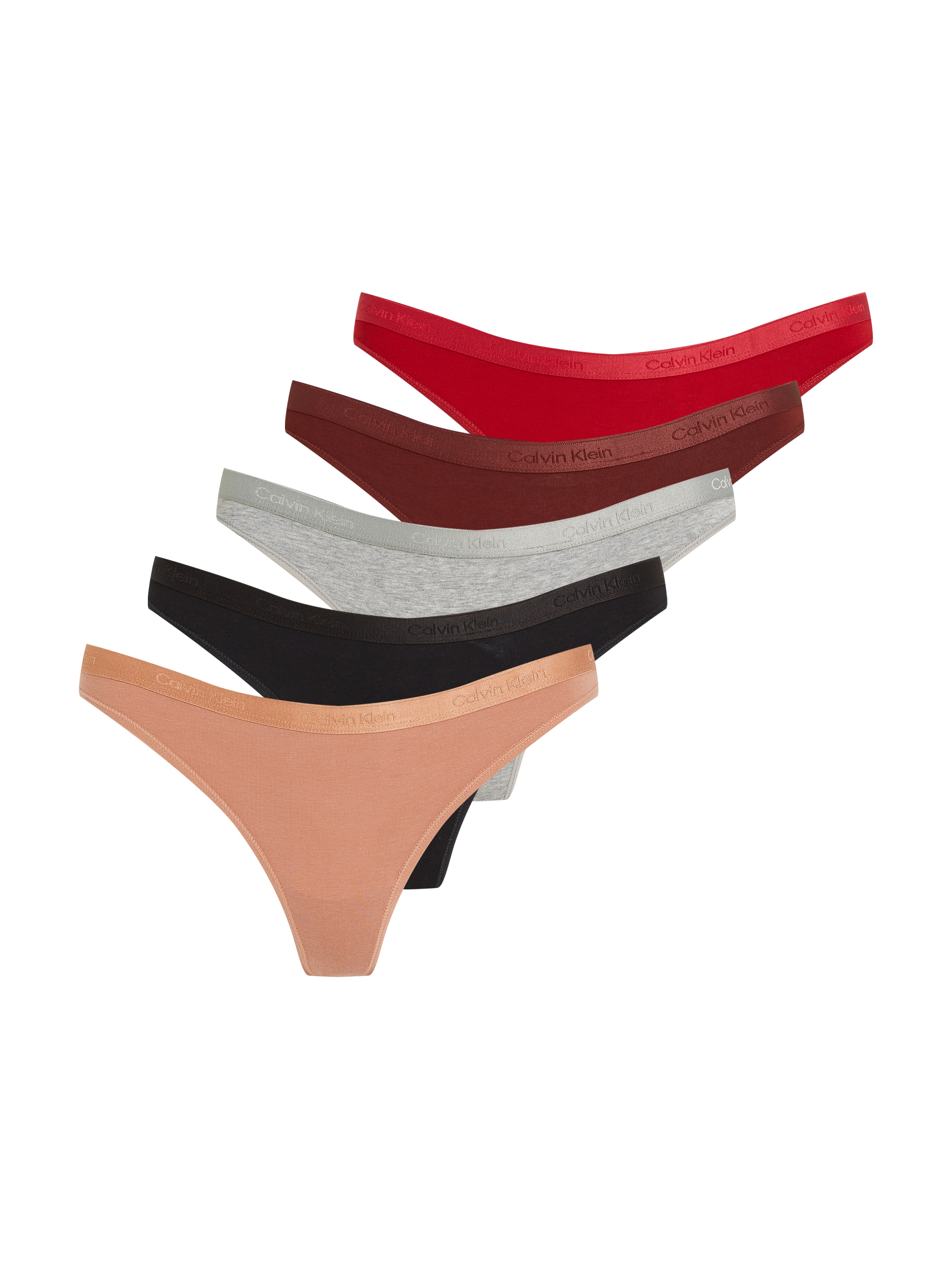 Calvin Klein Underwear Stringtanga »THONG 5PK«, (Packung, 5 St., 5er-Pack), mit Elastik-Logobund