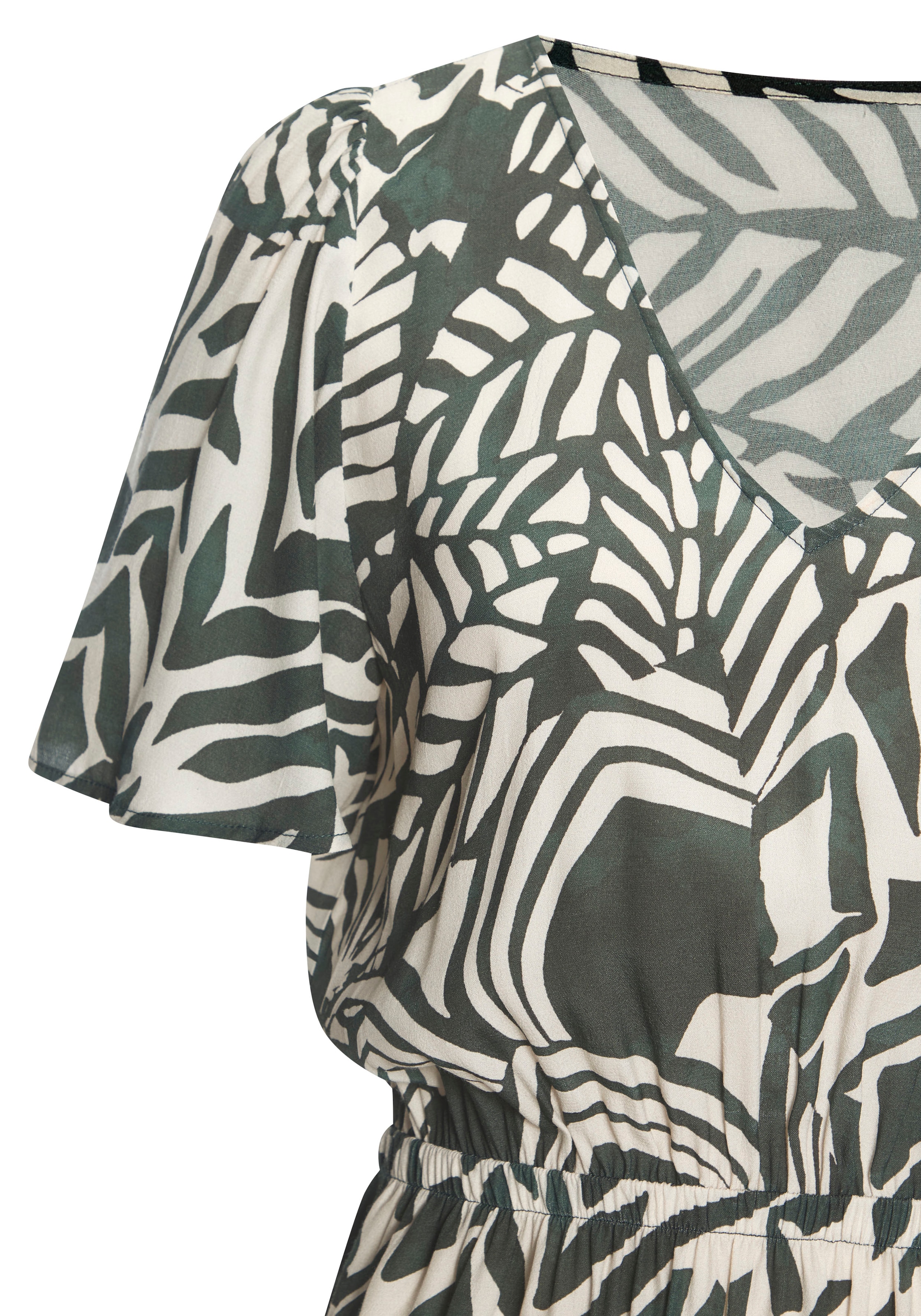 LASCANA Sommerkleid, mit Alloverprint, Flügelärmel, Sommerkleid, Webware