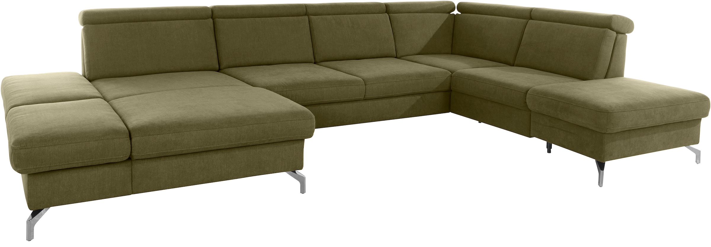 sit&more Wohnlandschaft »Brisbane U-Form« Fußhöhe 12 cm, inklusive Sitztiefen-, Armteil- und Kopfteilverstellung