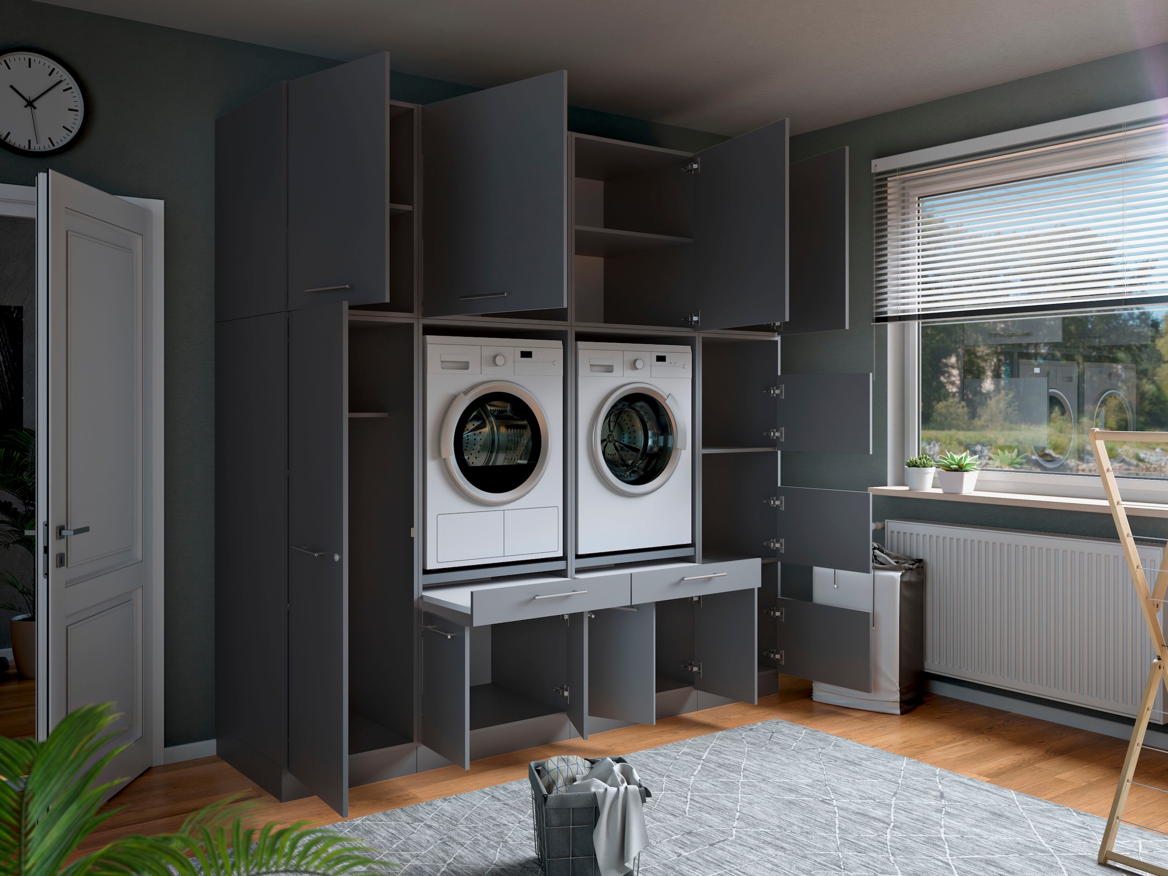 Laundreezy Mehrzweckschrank-Set »Laundreezy, 8-tlg. Mehrzweckschrank-Set B/H/T 235/238/68 cm« 8 Stk. tlg.