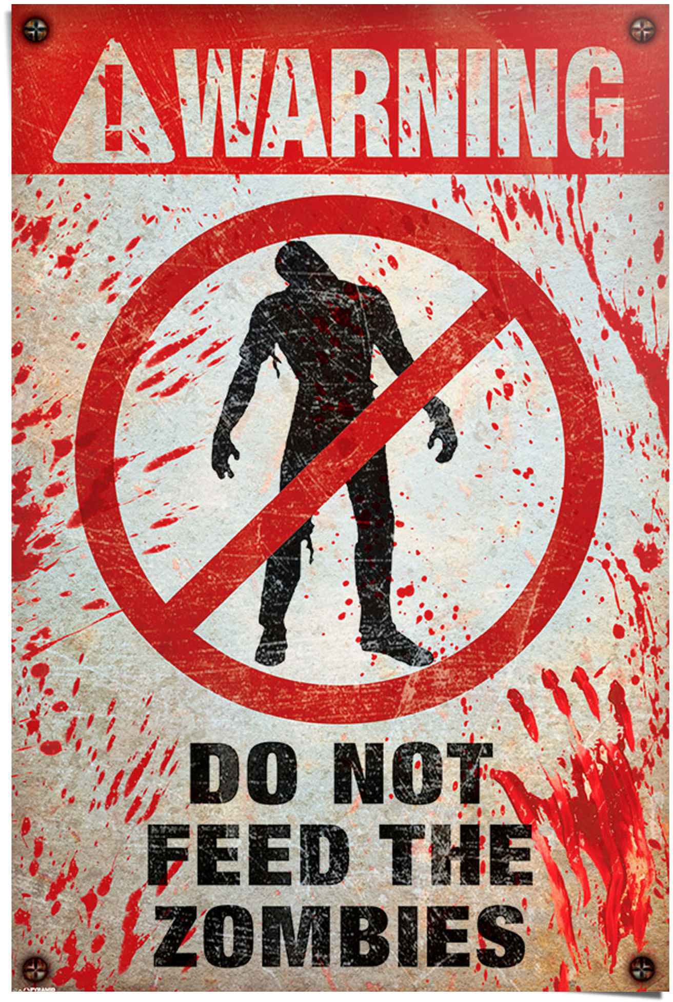 Poster »Warning! Do Not Feed The Zombies«, (1 St.)