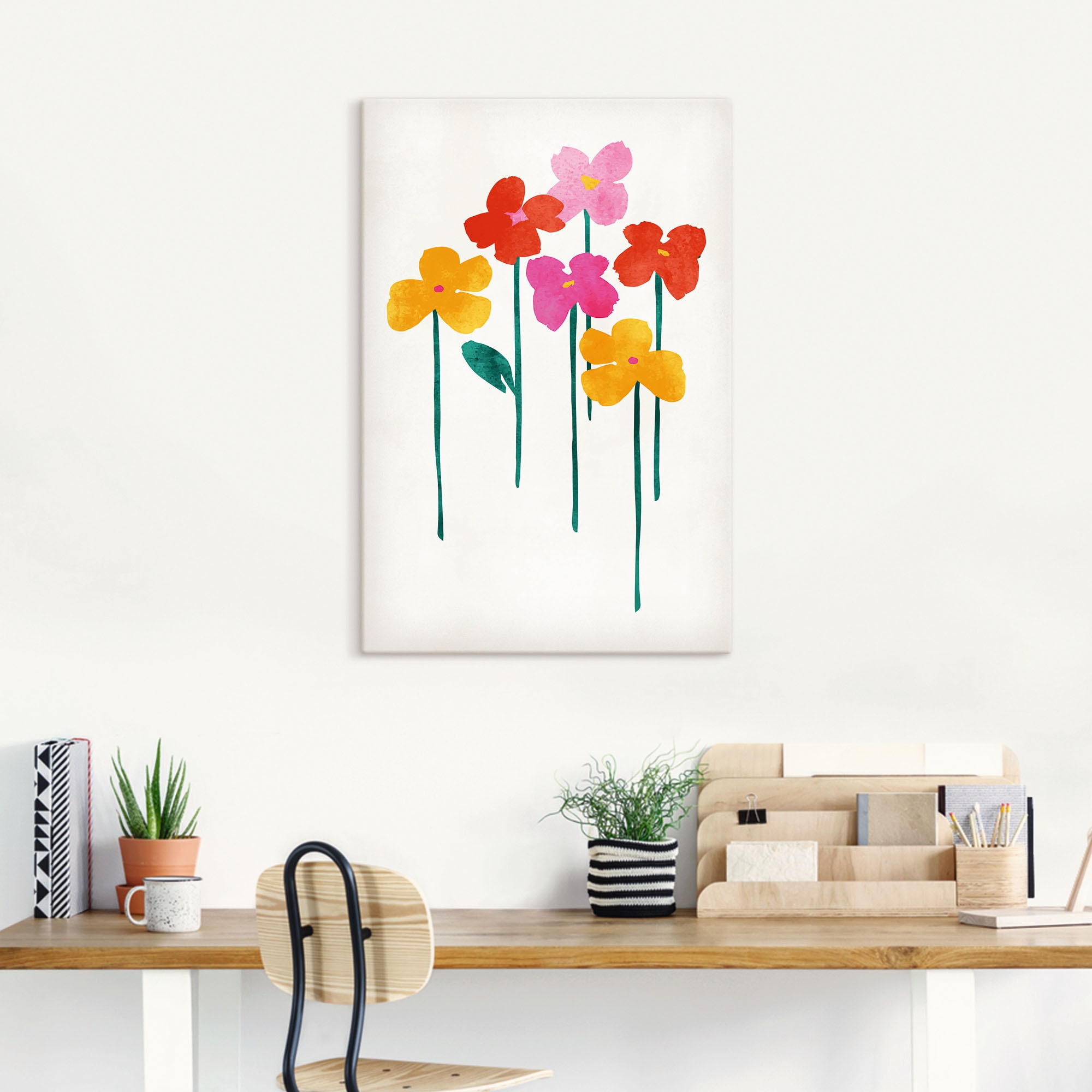 Artland Wandbild »Kleine glückliche Blumen«, Blumenbilder, (1 St.), als Leinwandbild, Poster in verschied. Größen