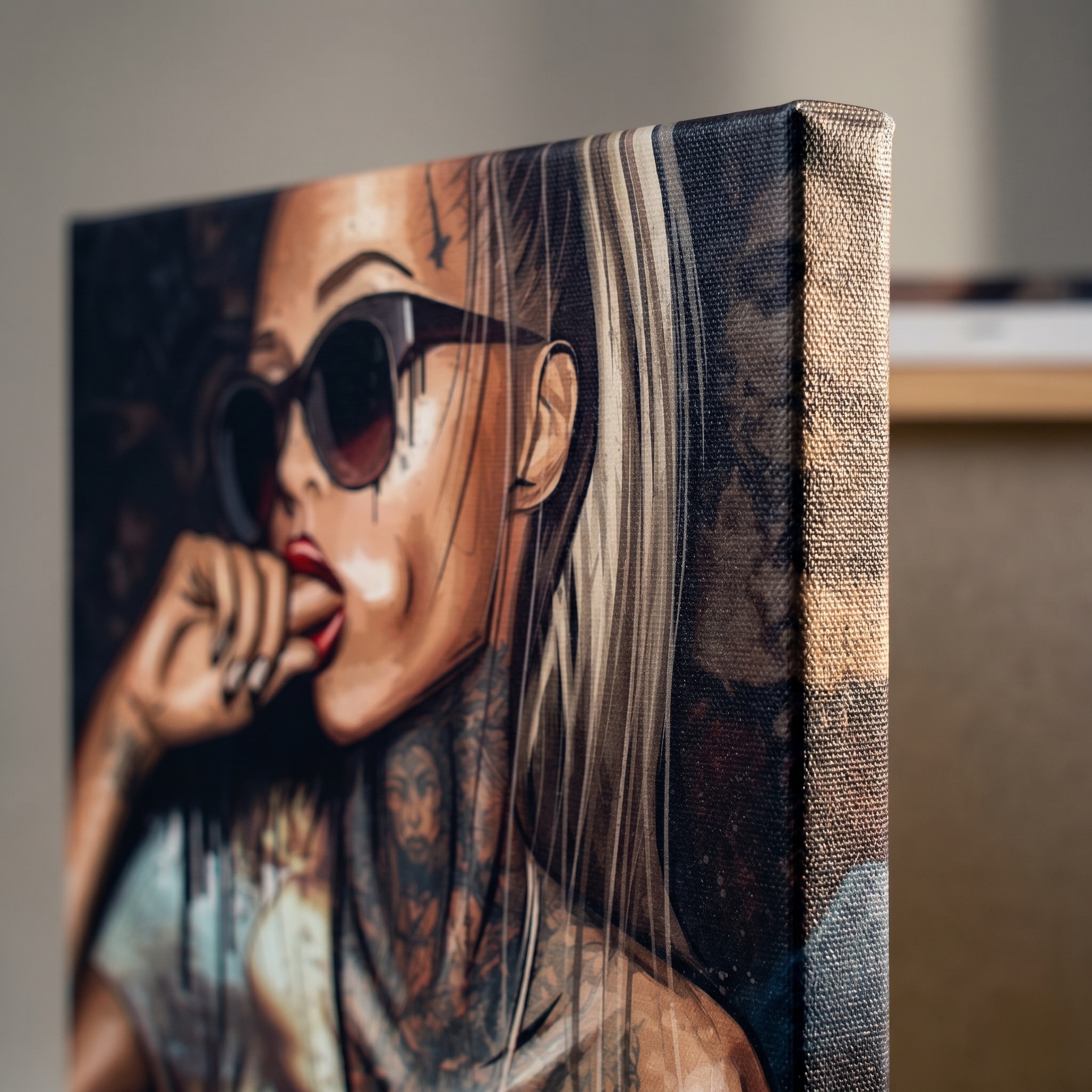 Affengeilebilder Leinwandbild »Sexy Tattoo Girl auf Keilrahmen gespannt« 1 Stk. tlg. Kunstdruck Wandbild Bild in verschiedenen Formaten