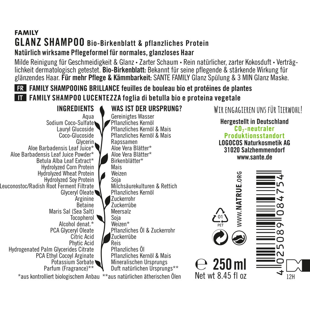 SANTE Haarshampoo »FAMILY Glanz Shampoo«