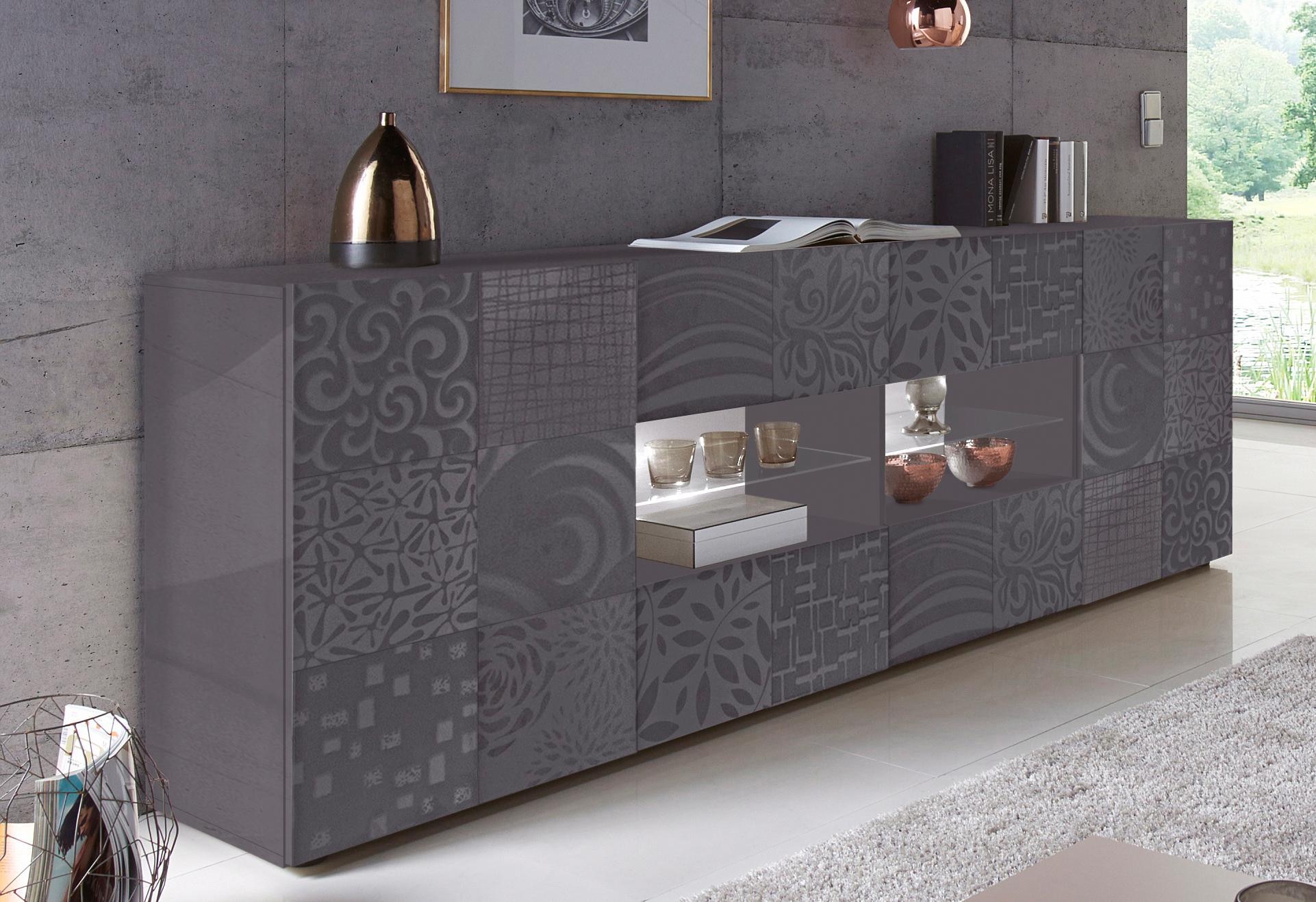 INOSIGN Sideboard »Miro« Breite 241 cm mit dekorativem Siebdruck