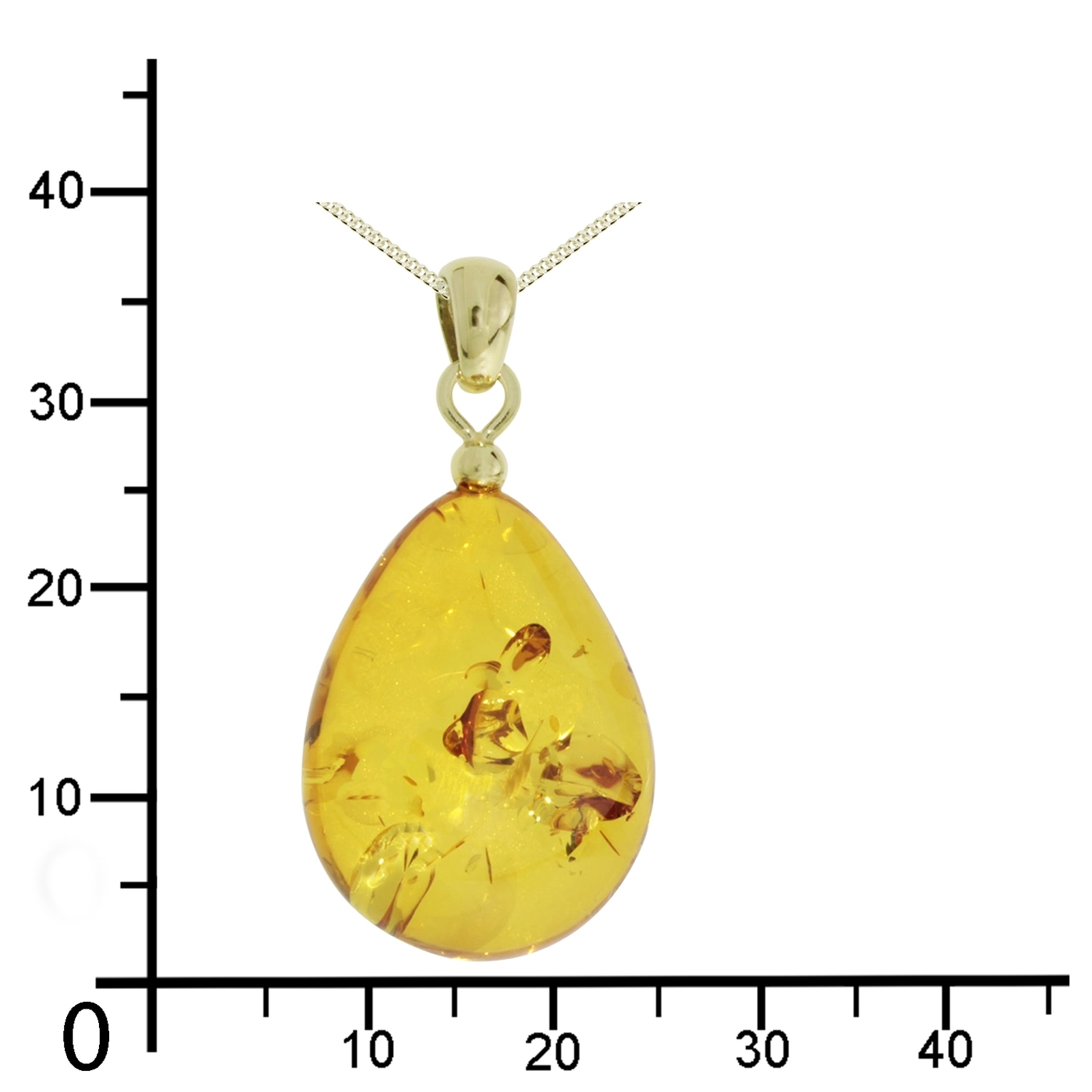 OSTSEE-SCHMUCK Kette und Anhänger Set »- Tropfen flach, ca. 22 mm lang - Gold 333/000 - Bernstein«