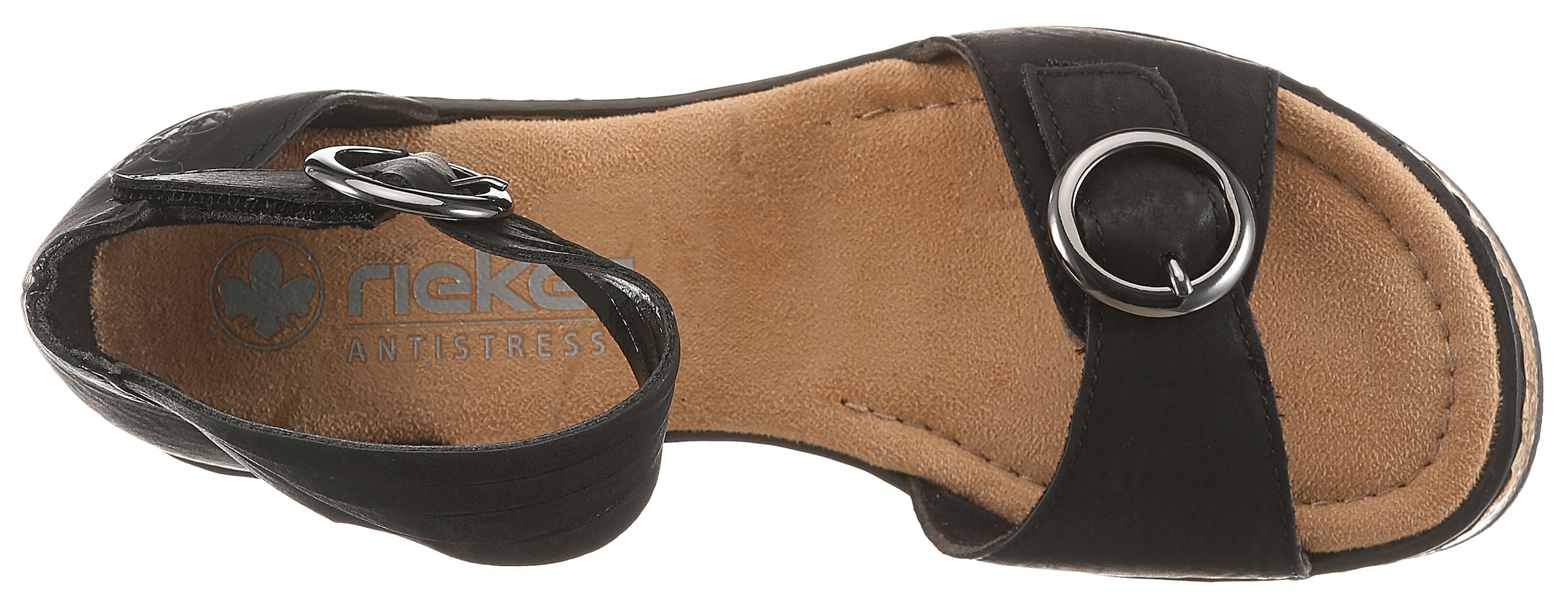 Rieker Keilsandalette  Sommerschuh, Urlaubsschuh, Sandale mit trendy Fesselriemchen