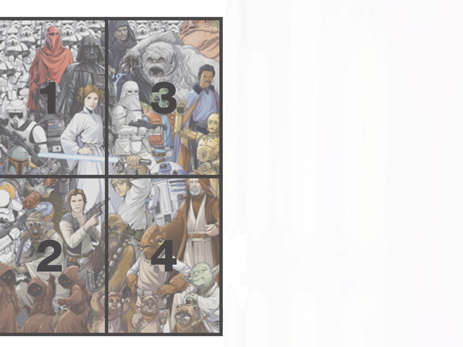 Komar Fototapete »STAR WARS Classic Cartoon Collage - Größe 184 x 254 cm« bedruckt glatt Kinderzimmer