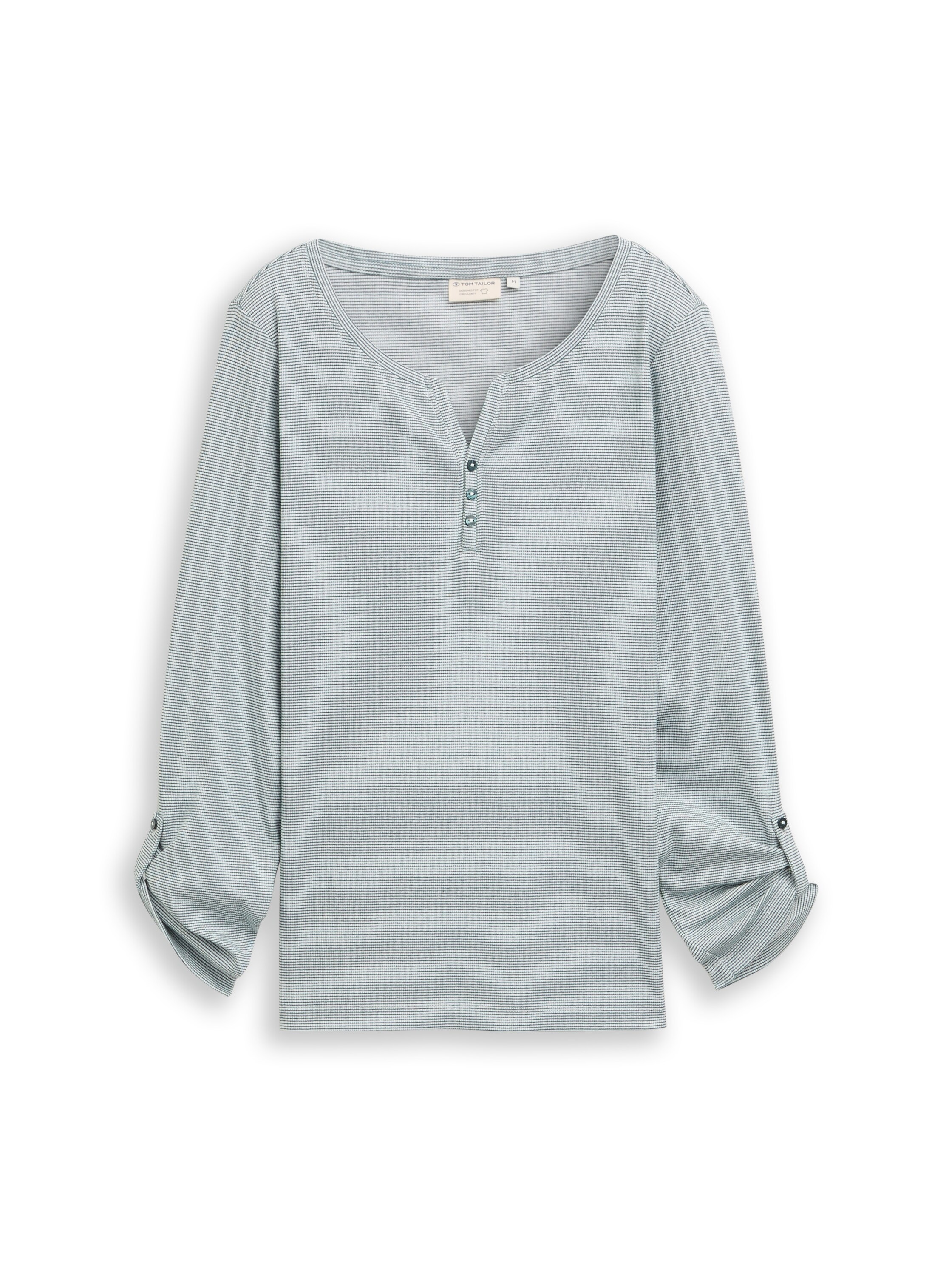 TOM TAILOR Henleyshirt mit Turn-Up-Arm