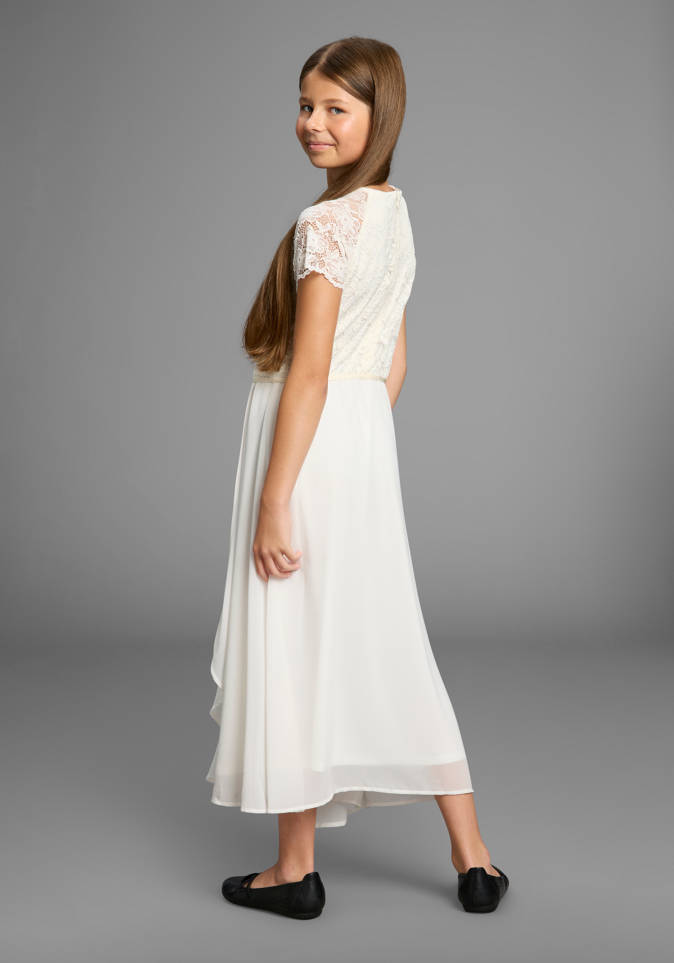 KIDSWORLD Jerseykleid »Festliches Kleid mit Spitze« Elegantes Kleid mit Spitze und Chiffon