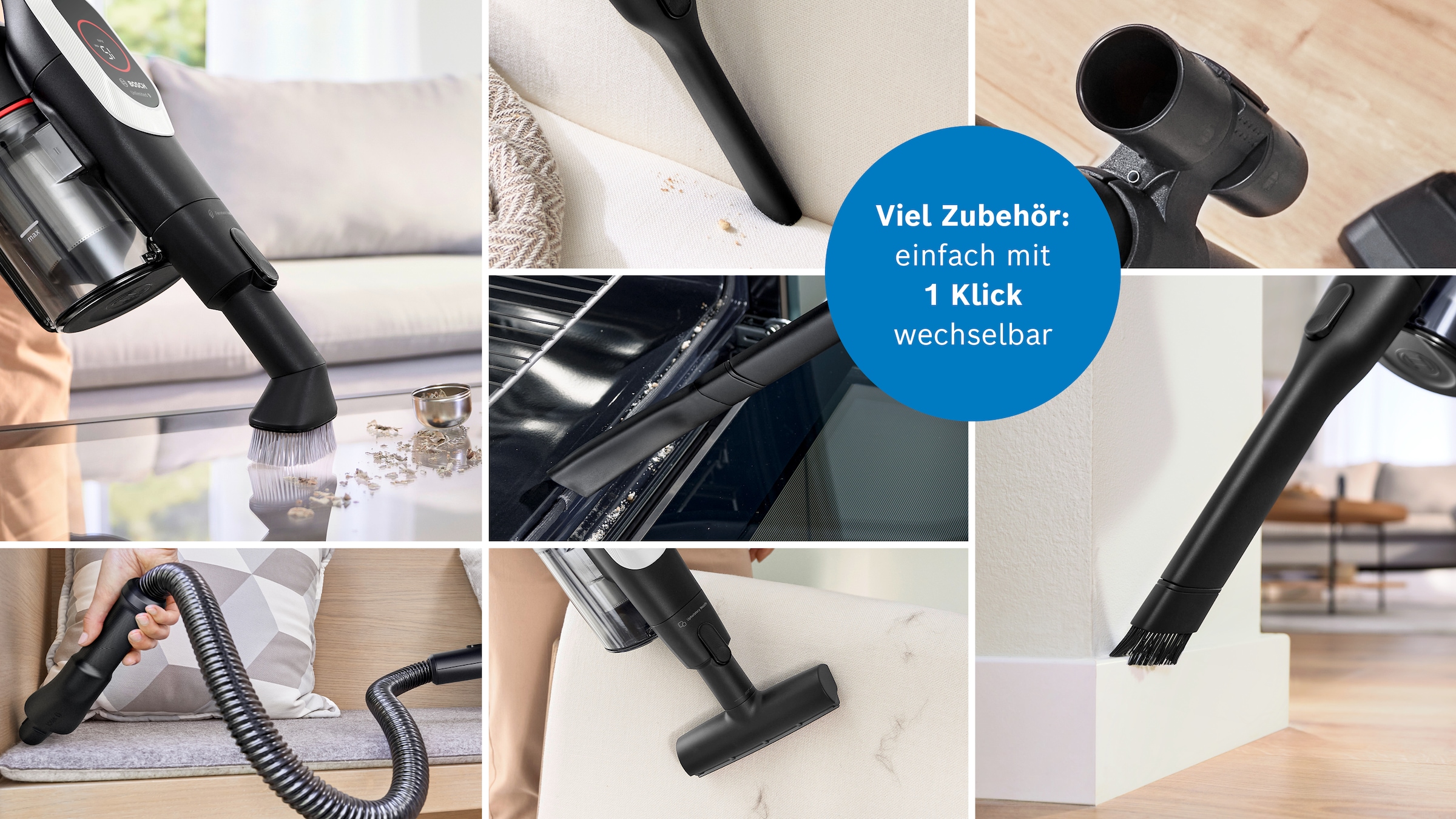 BOSCH Akku-Stielstaubsauger »Unlimited 9 BTS942WQC, MicroClean™ Technology, 10 Jahre Motorgarantie« LED-Licht, HEPA-Filtersystem, Schnellladegerät, 2 Akkus, weiß