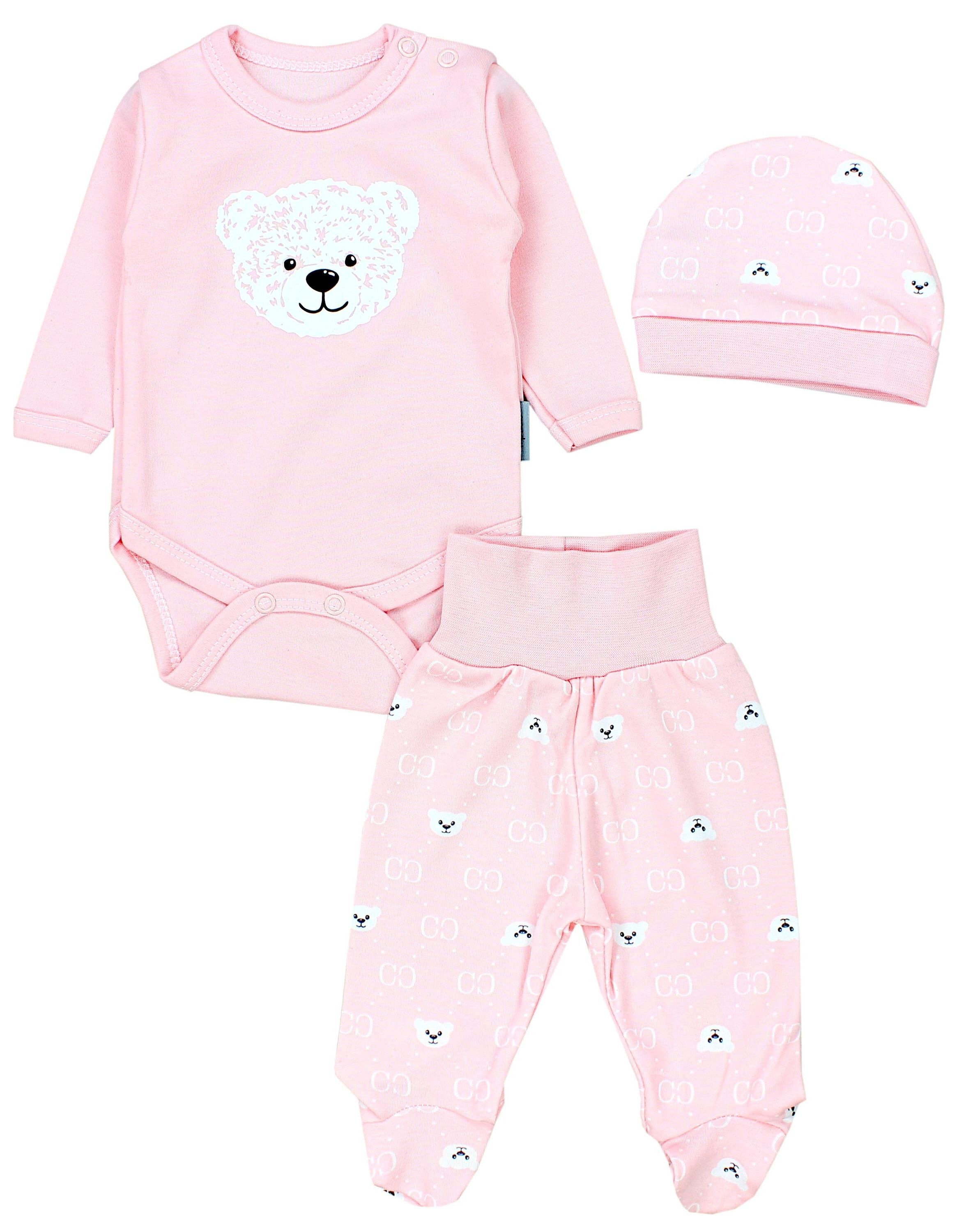 TupTam Langarmbody »Set Baby Bekleidungsset Langarmbody Hose Mütze3 teilig«