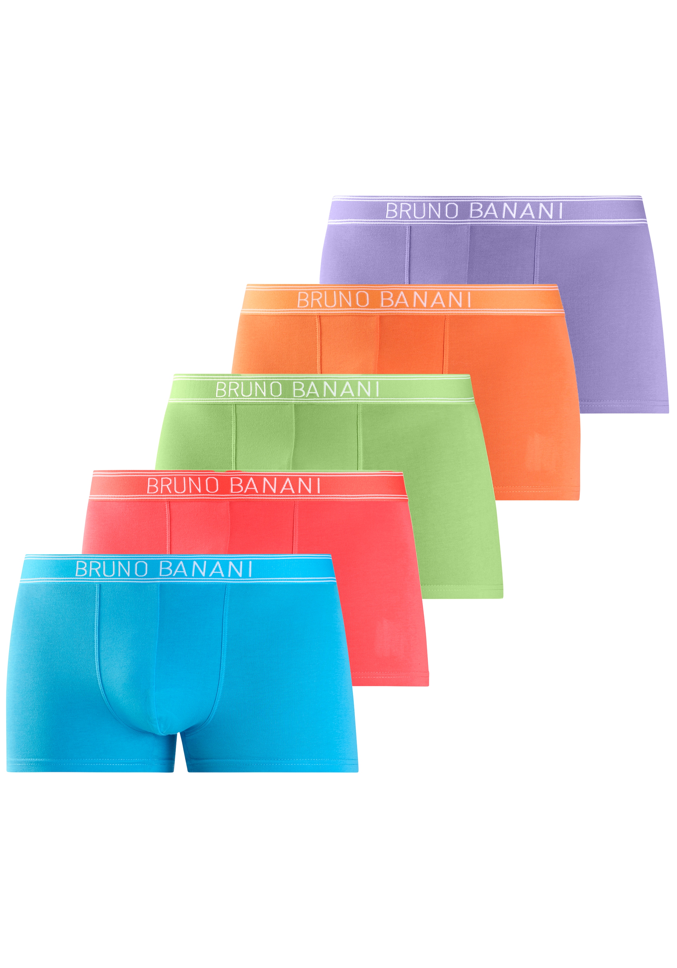 Bruno Banani Boxer »Boxershorts für Herren« Packung, 5 Stk. mit schmalen Streifen und Logoschriftzug im Bund