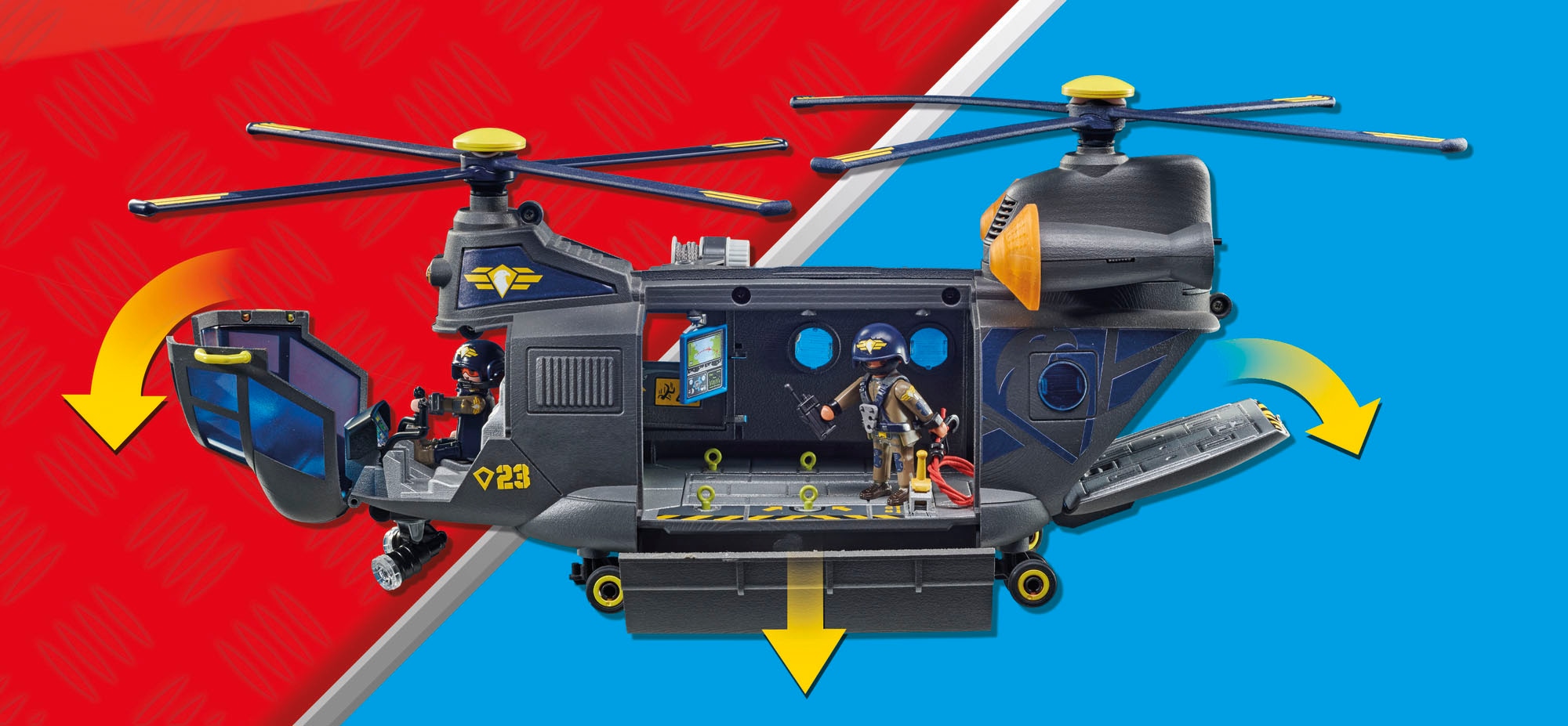 Playmobil® Konstruktions-Spielset »SWAT-Rettungshelikopter (71149), My Action Heroes«, (117 St.), Made in Europe; mit Licht und Sound