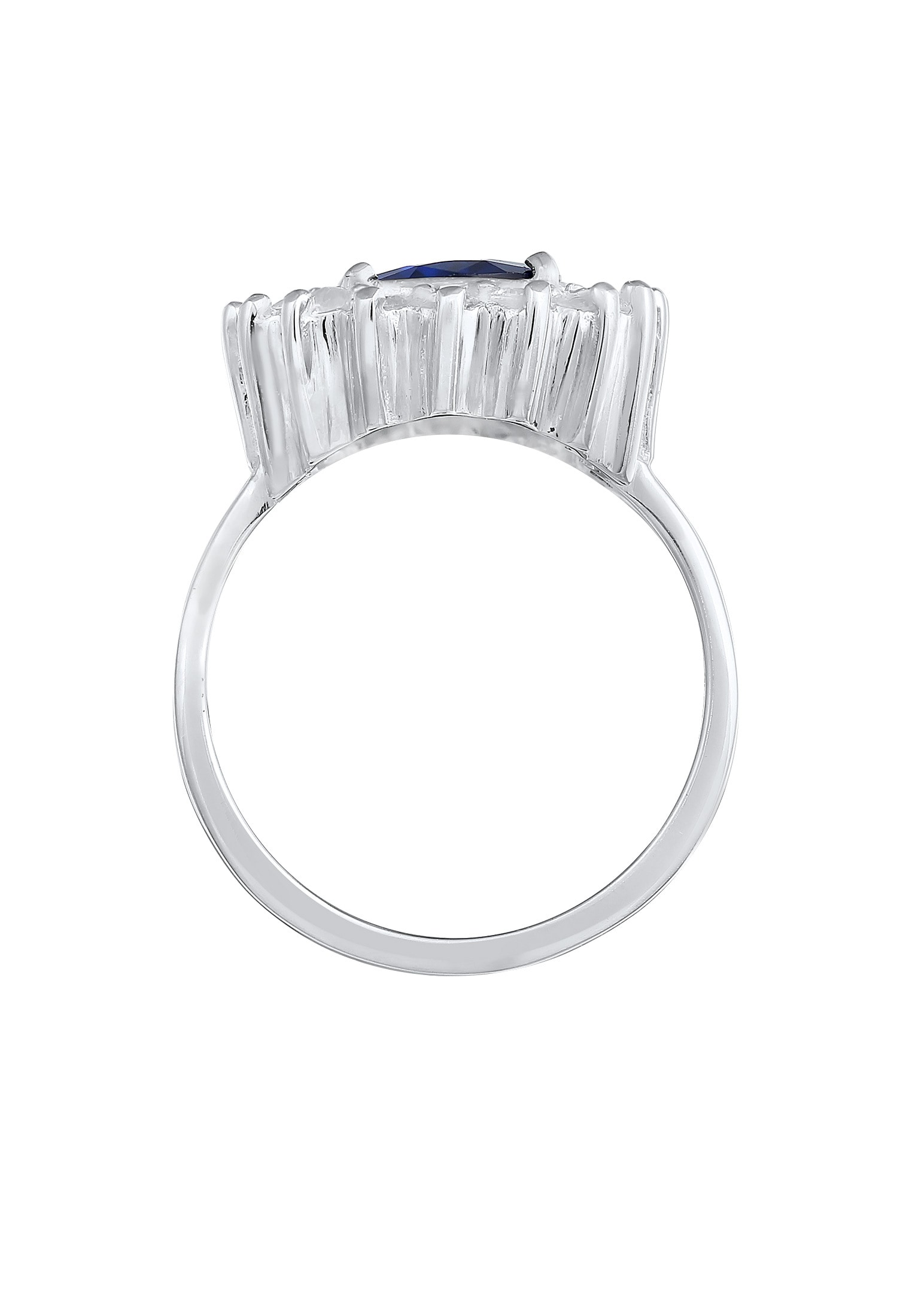Elli Silberring »Ring Cocktailring Zirkonia Synthetischer Saphir Blau 925 Sterling Silber«