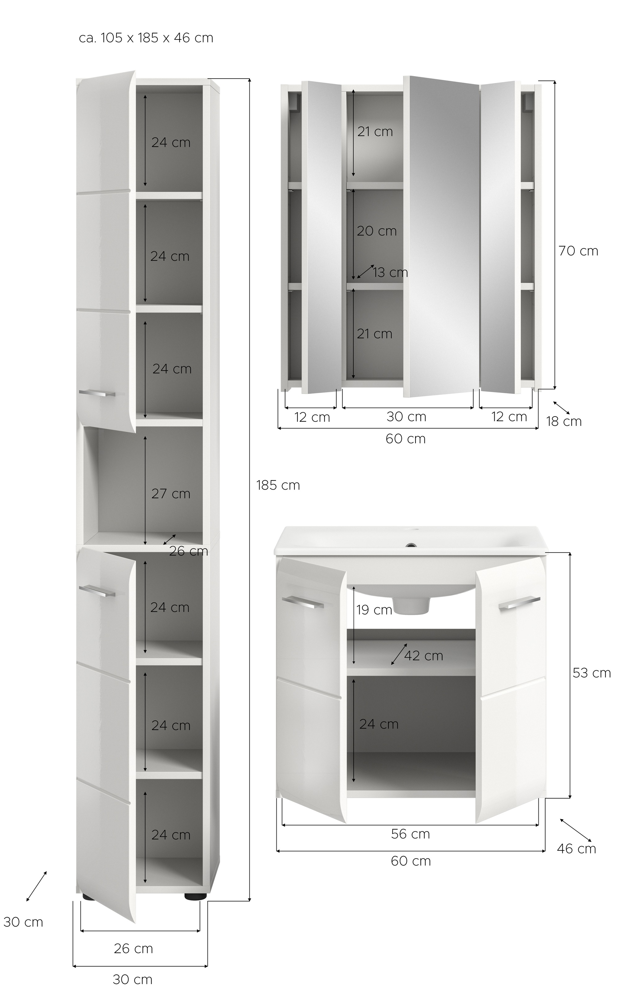 INOSIGN Badezimmer-Set Set, 4 Stk. tlg.