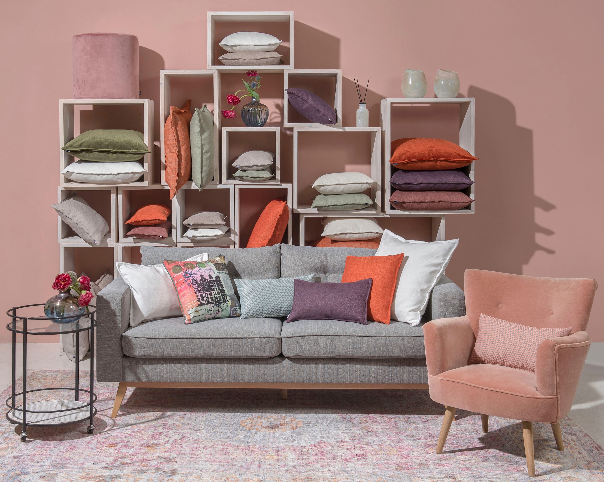 H.O.C.K. Dekokissen »Mali« einfarbig, Kissenhülle mit Füllung, 1 Stück