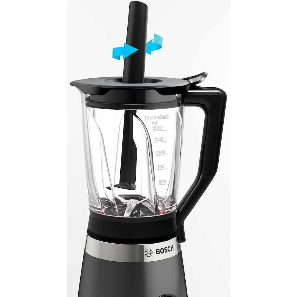 BOSCH Standmixer »MMB6174SN VitaPower Serie 4«, 1200 W, ThermoSafe Glasbehälter (1,5 l) inkl. Stopfer, To-Go Flasche (0,6l)