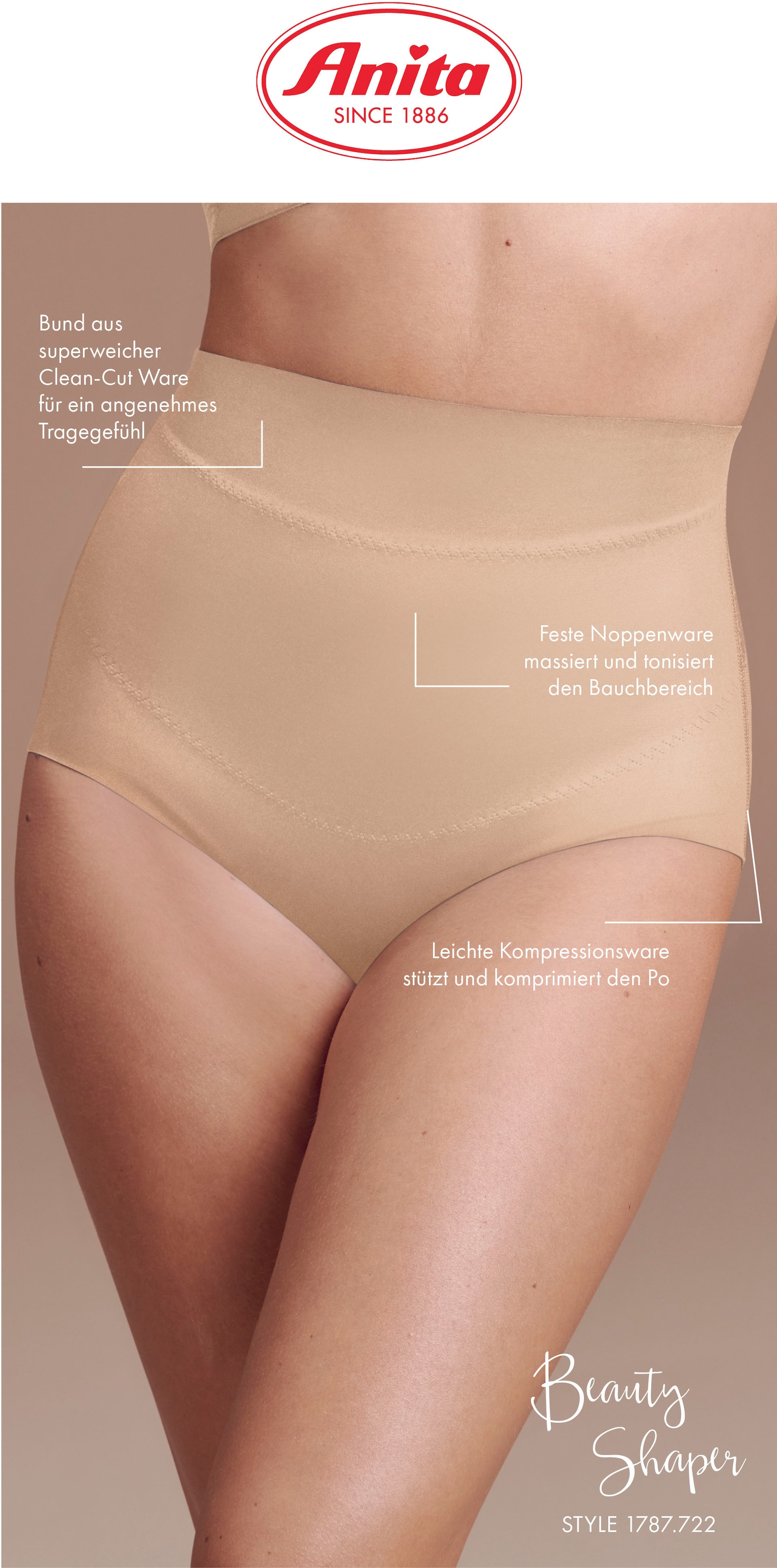 Anita since 1886 Shapingslip »Beauty Shaper Miederhose clean cut«, ohne Nähte, clean Cut, integrierte Bauchstütze, Noppenware