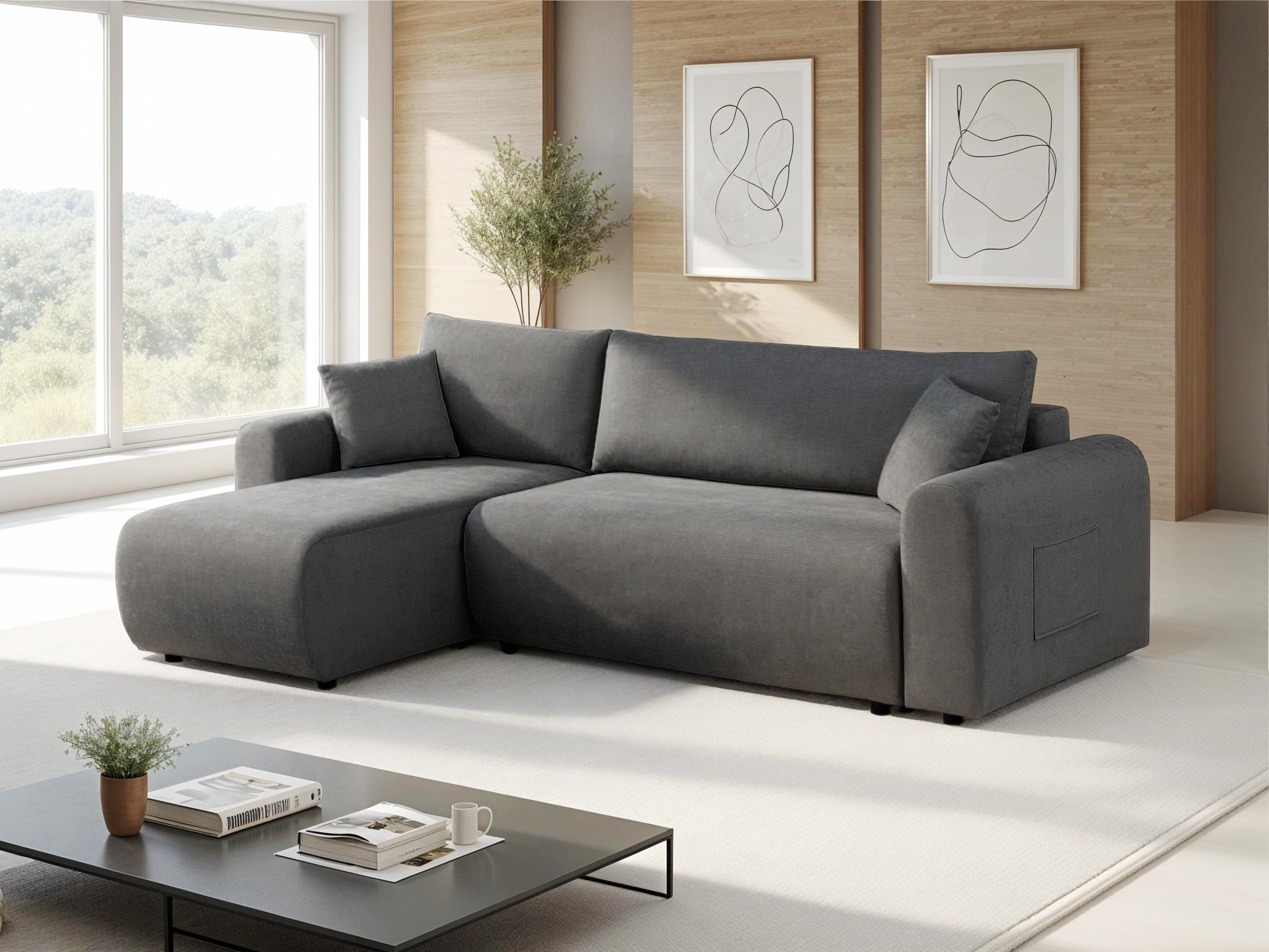 OTTO home Ecksofa »JONAA L-Form, 241cm - OTTO. Verlässliche Qualität.« 133/200cm, Recamiere links/rechts, Bettkasten, Cord u. Struktur