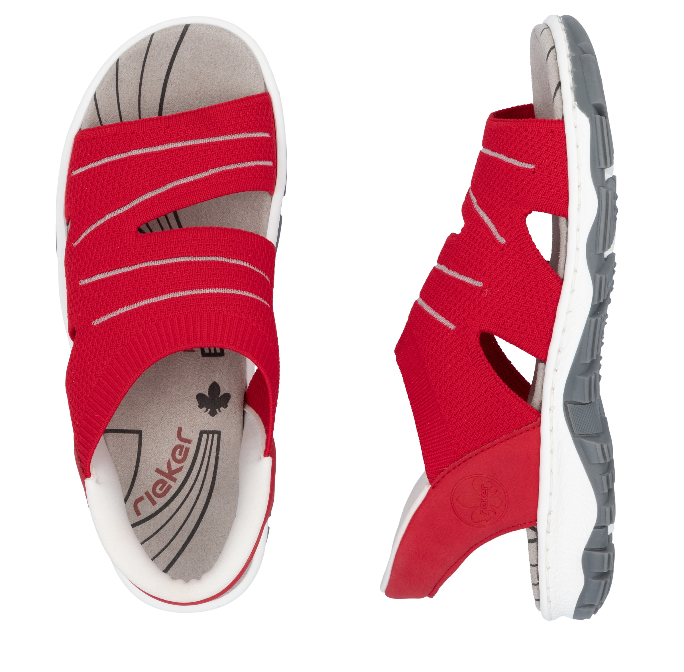 Rieker Sandale, Trekkingsandale, Outdoorsandale, Sommerschuh mit Elastik-Einschlupf