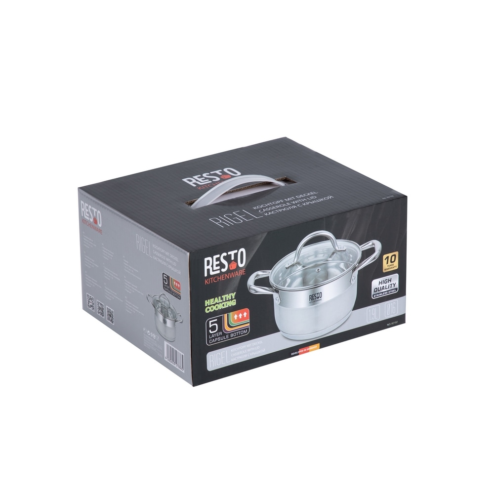 RESTO Kitchenware Kochtopf »Rigel, Topf energiesparend und spülmaschinenfest« 2 Stk. tlg. Edelstahl 18/10