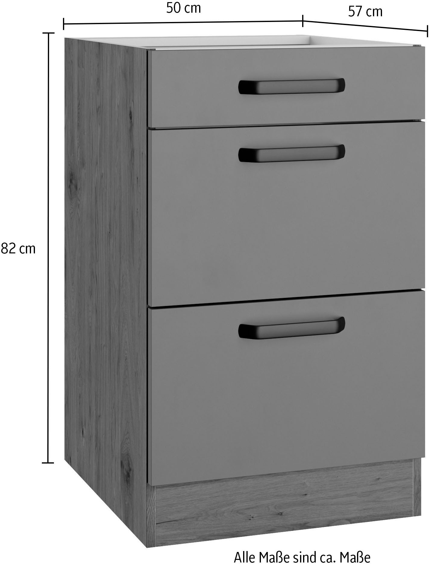 wiho Küchen Unterschrank »Elba« Breite 50 cm, mit zwei Auszügen