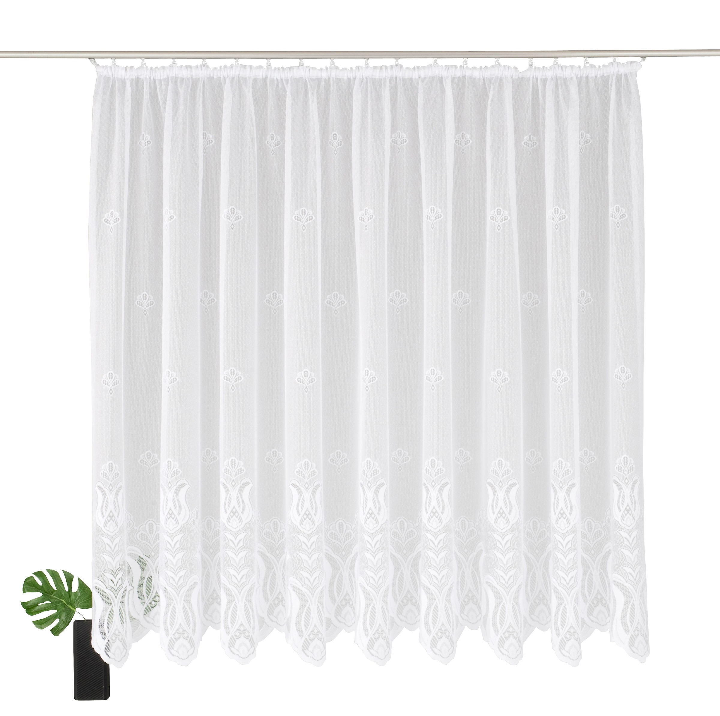 Weckbrodt Gardine "Aletta" Kräuselband 1 Stk. tlg. Jacquard, strukturiert, halbtransparent, Allover,Motiv, Bordüre, Store