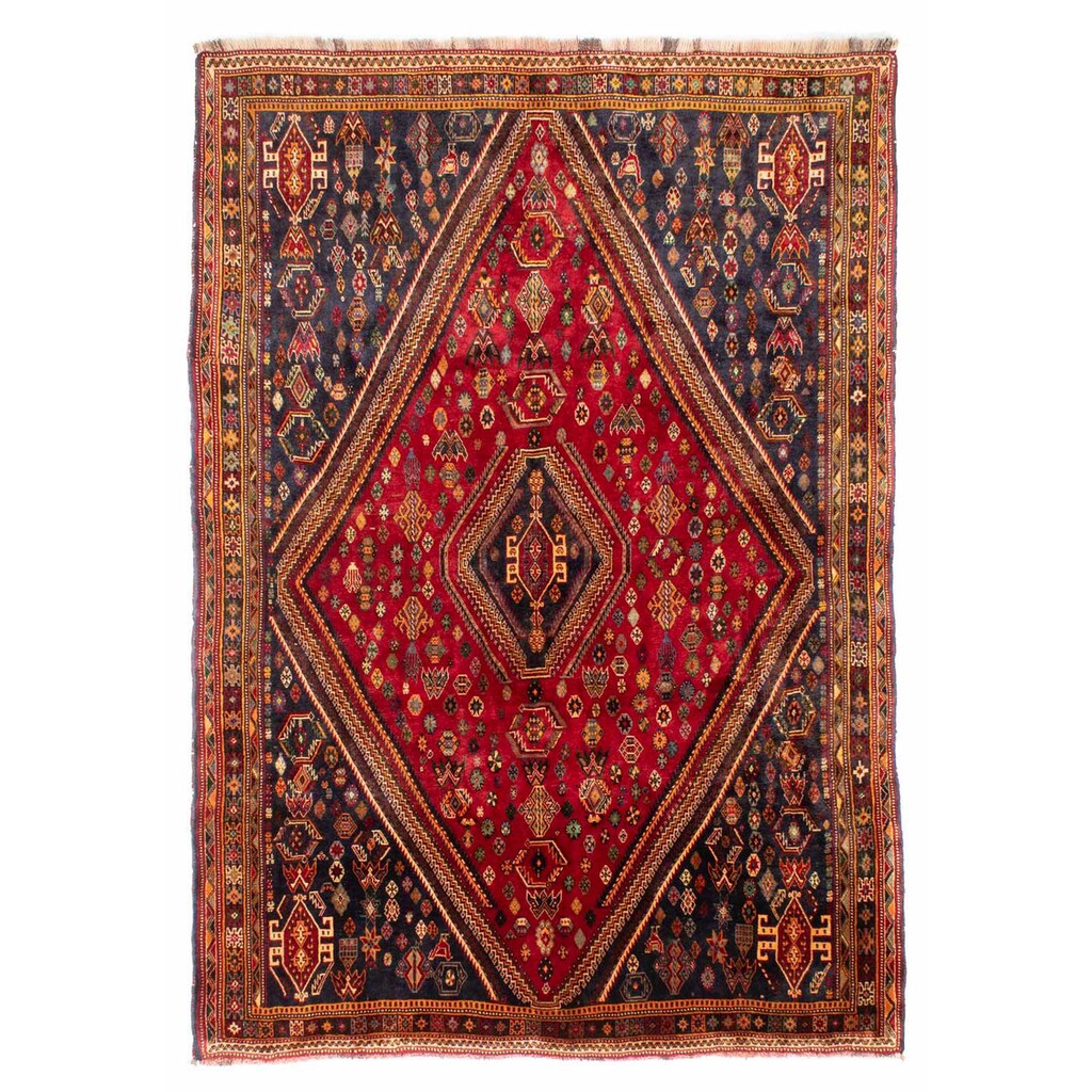morgenland Wollteppich »Shiraz Medaillon Rosso scuro 272 x 190 cm«, rechteckig