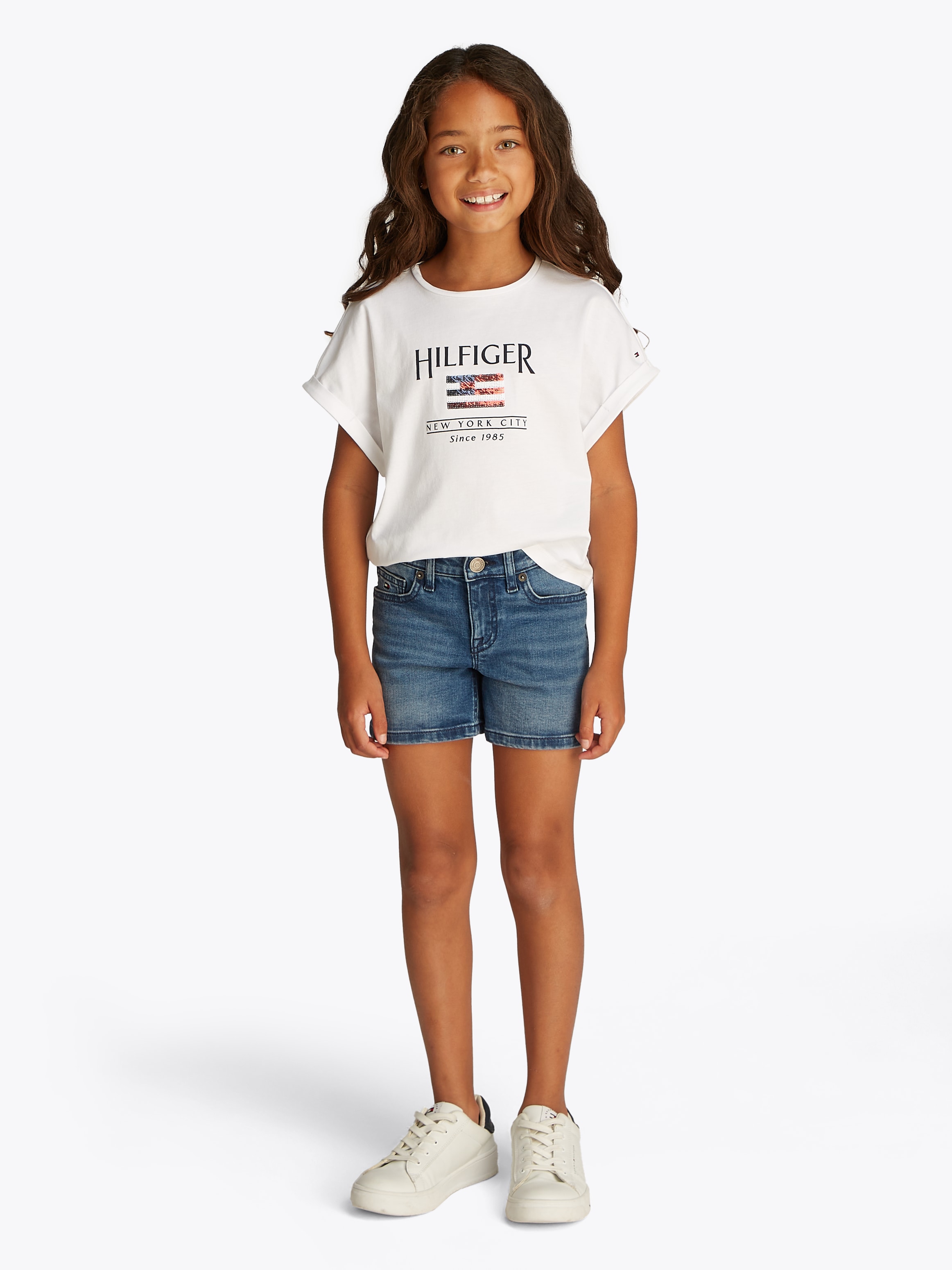 Tommy Hilfiger Shorts »NORA SHORT«, in blauer Waschung