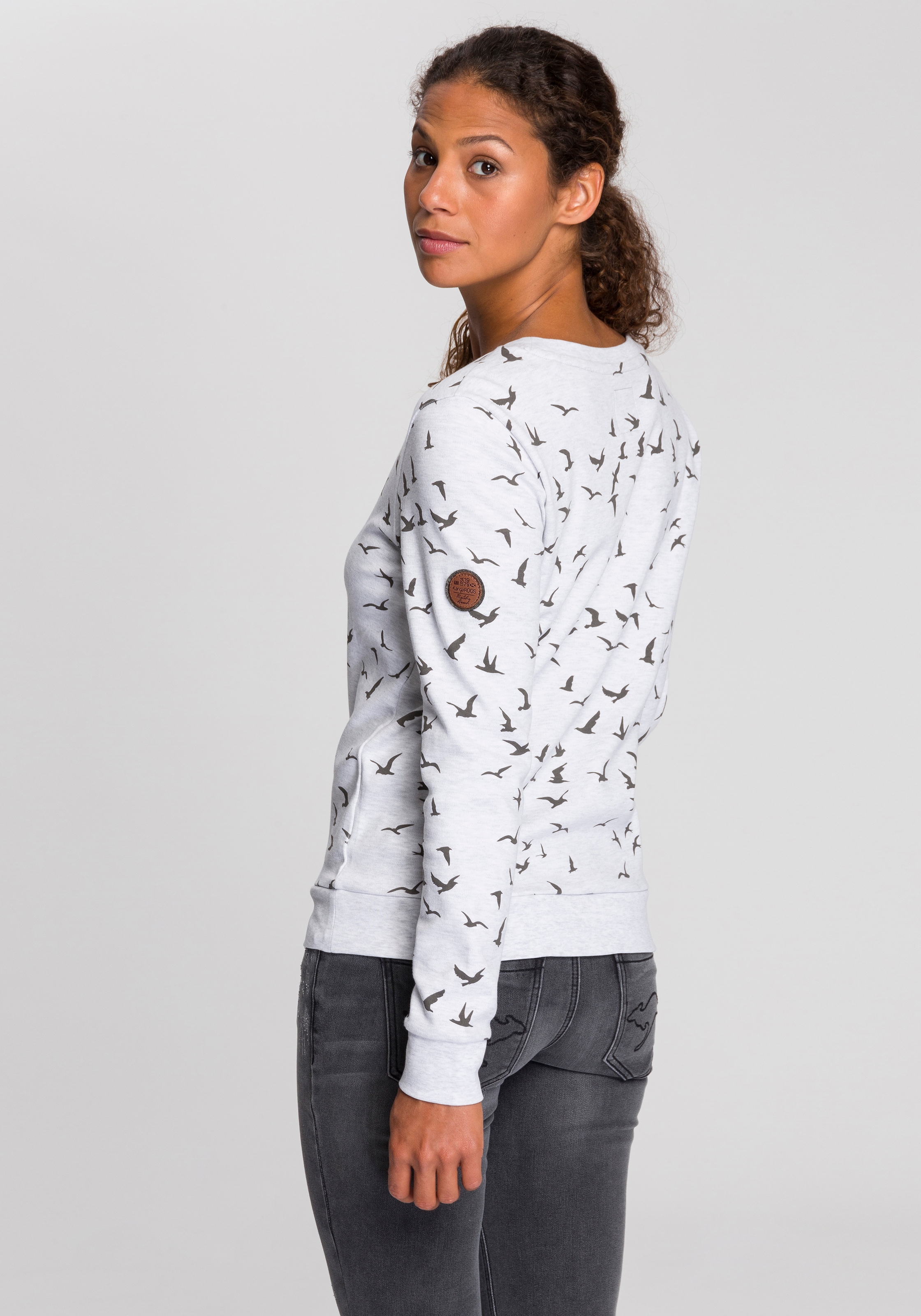 Sweatshirt, KangaROOS bei Minimal-Allover-Print modischem mit ♕