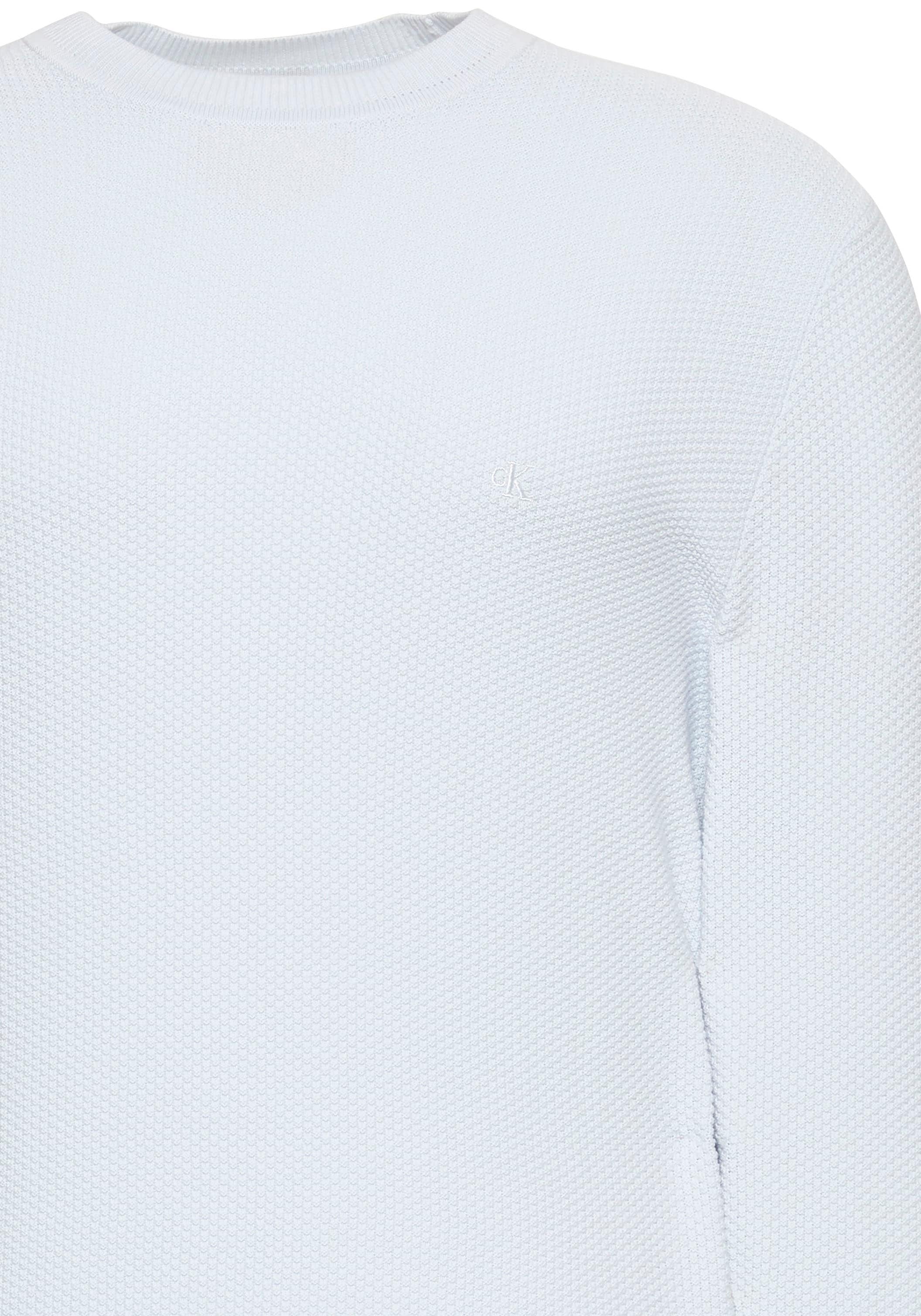Calvin Klein Rundhalspullover »LS TEXTURED COTTON CREWNK SWEATE« Regular fit mit Rundhalsausschnitt