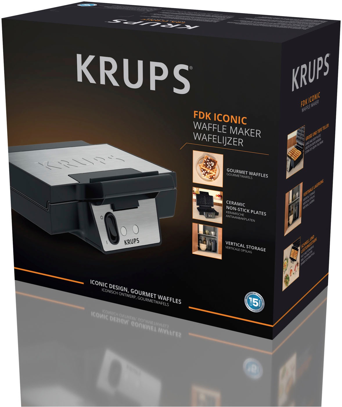 Krups Waffeleisen »FDK261 Iconic«, 850 W, keramikbeschichtete Antihaftplatten, kratzfest