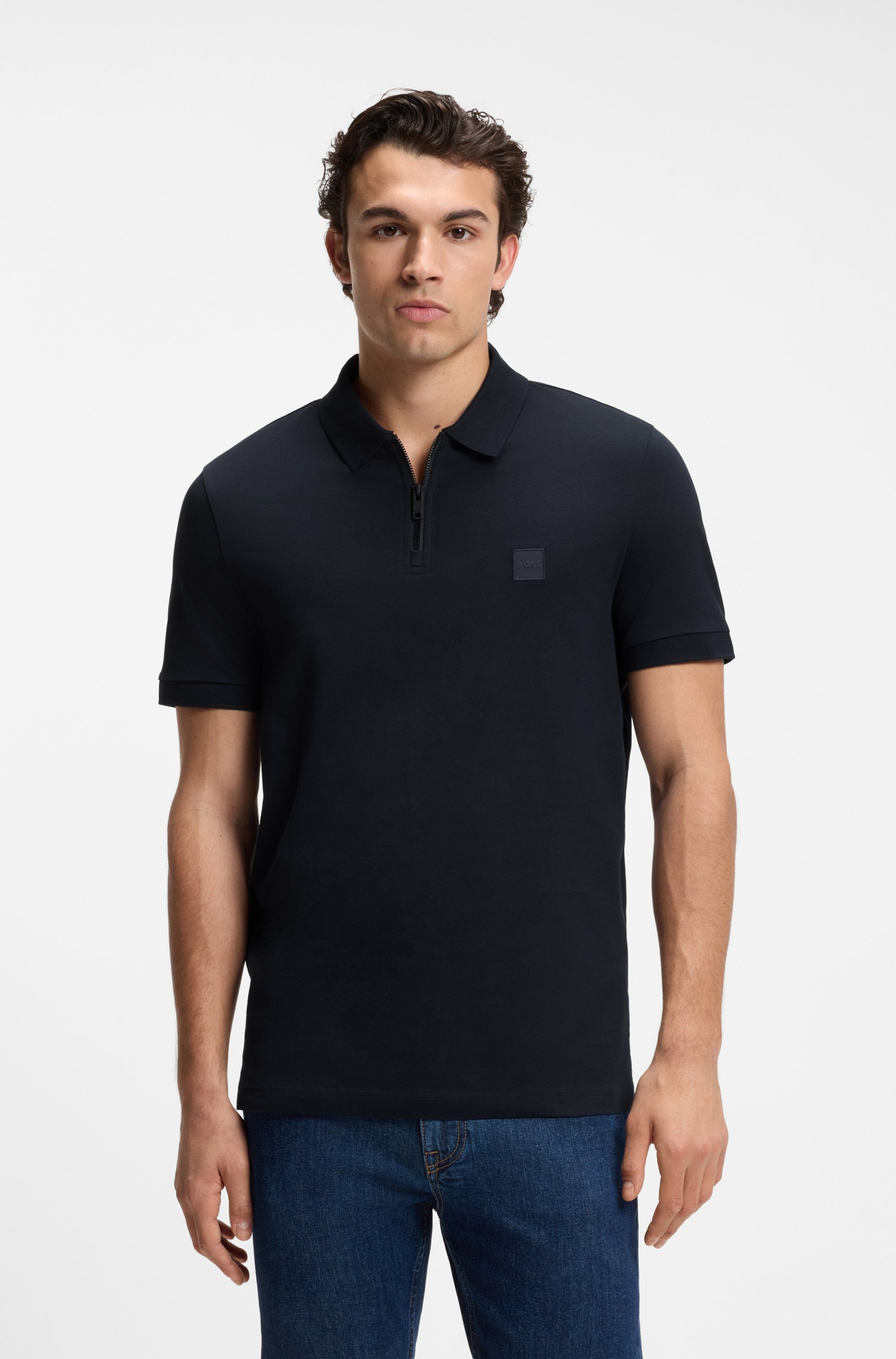 BOSS ORANGE Poloshirt »Passerzip Regular Fit Zipper« Zip Classic Stretch Pique Polo, pflegeleicht