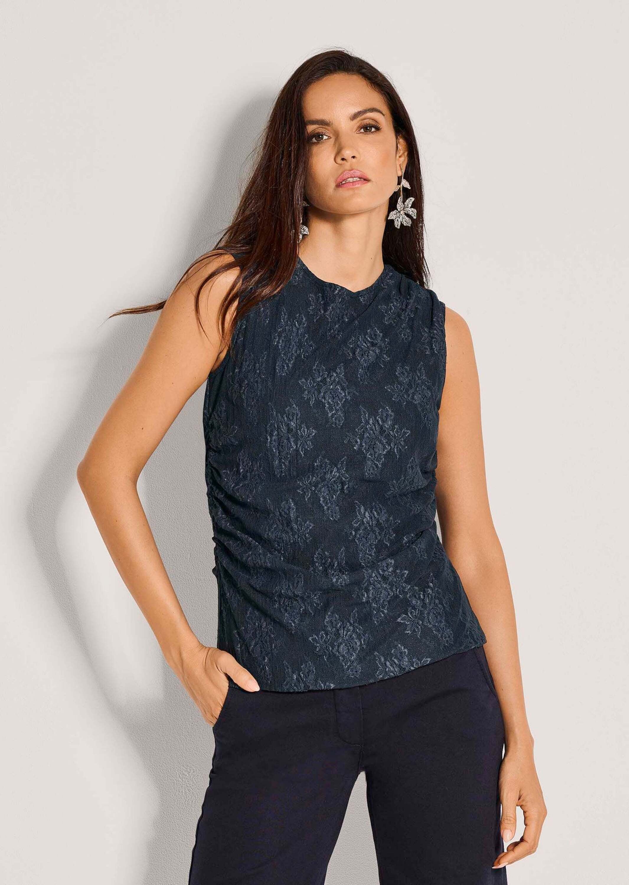 MADELEINE Kurzarmshirt »Shirt Shirt« Edles Spitzentop mit Jerseyfutter und seitlicher Raffung