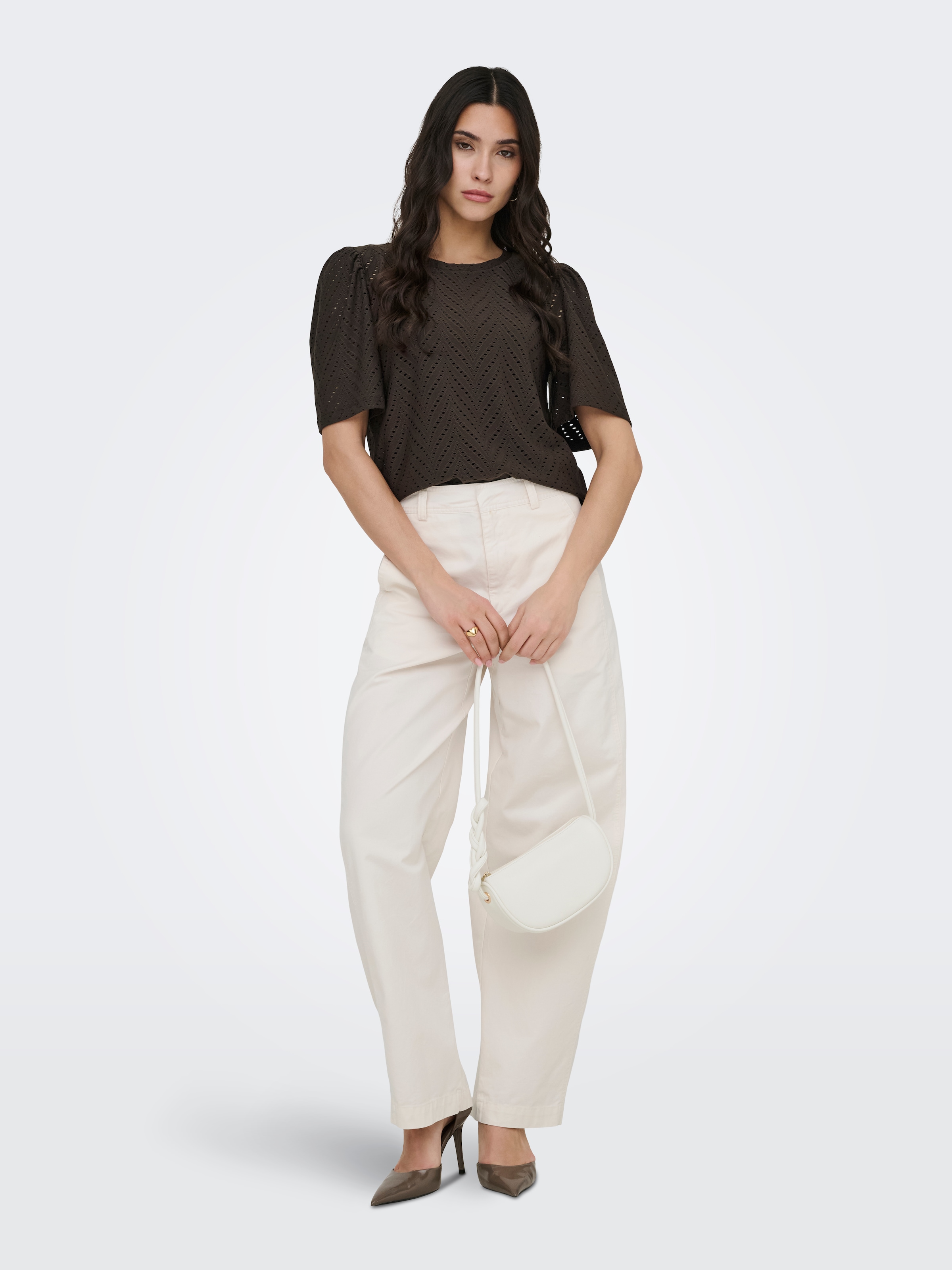JDY Spitzenshirt »JDYCARLA CATHINKA S/S TOP JRS NOOS« Kunstfaser, regular fit