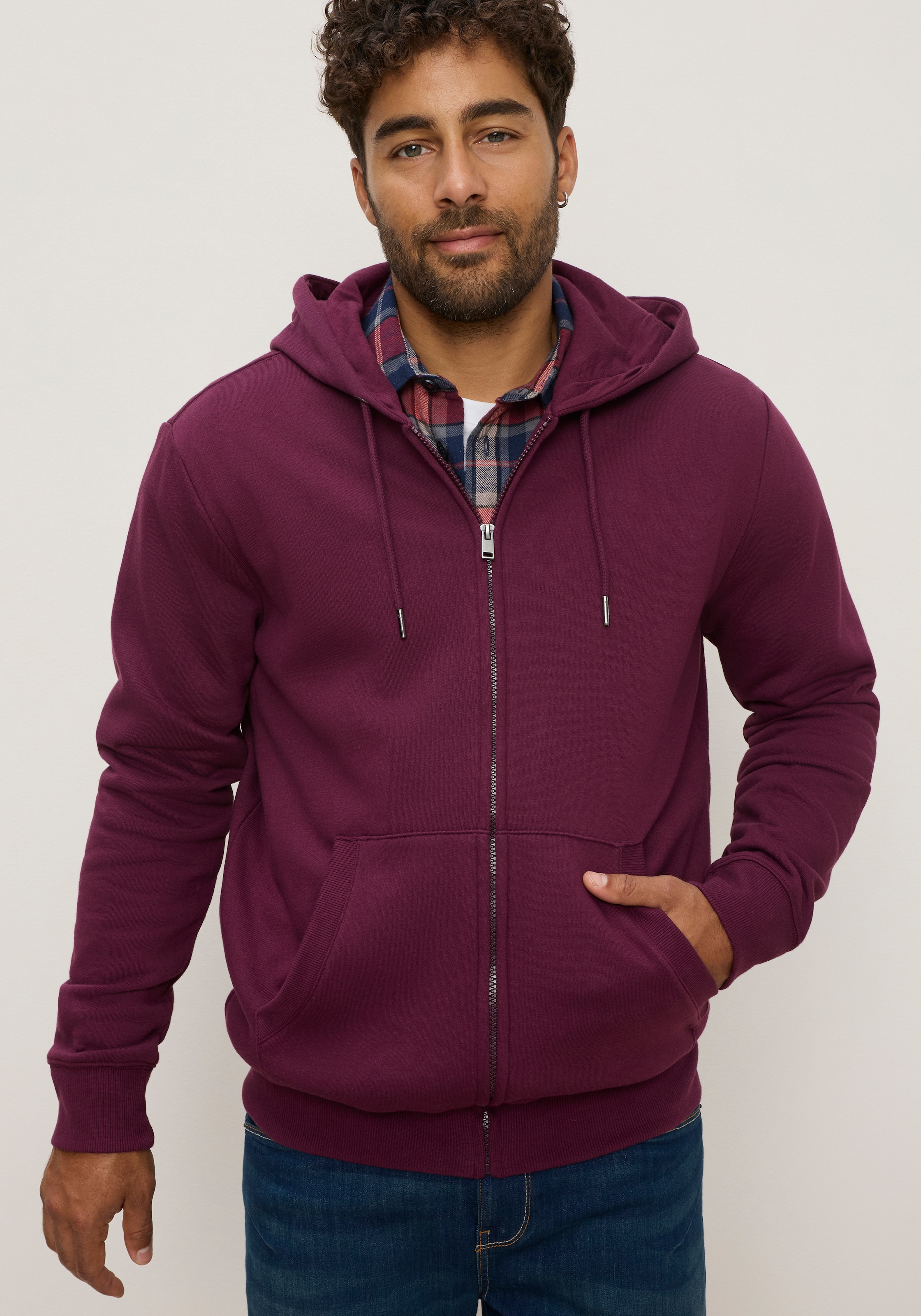 Man's World Kapuzensweatjacke mit Kapuze und Kordelzügen, normale Passform